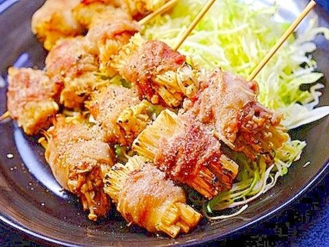 酒にぴったり！　豚肉のエノキ巻き